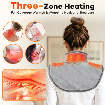 Electric Neck & Shoulder Heating Pad – USB Heated Wrap for Back & Cervical Pain Relief