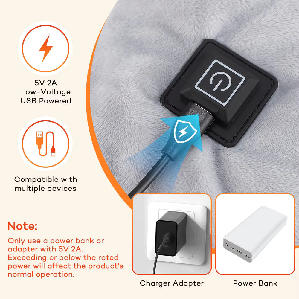 Electric Neck & Shoulder Heating Pad – USB Heated Wrap for Back & Cervical Pain Relief