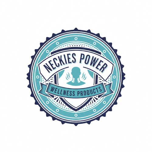 Neckies Power Blue Vintage Logo